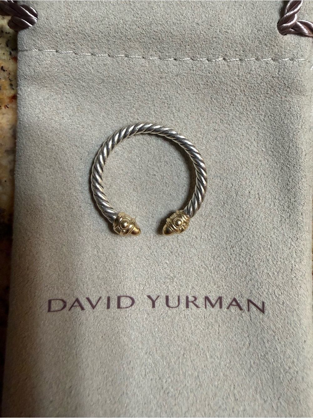 David Yurman Authentic Renaissance Ring Sterling 14k Gold Diamonds EUC